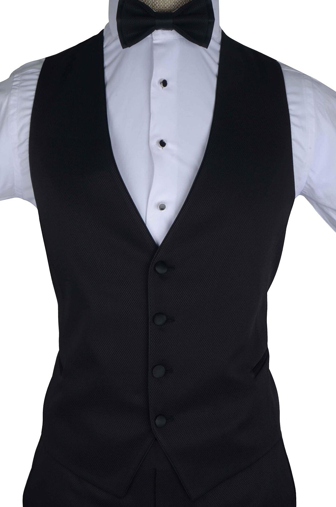 Armürlü Şal Yaka Yelekli Damatlık