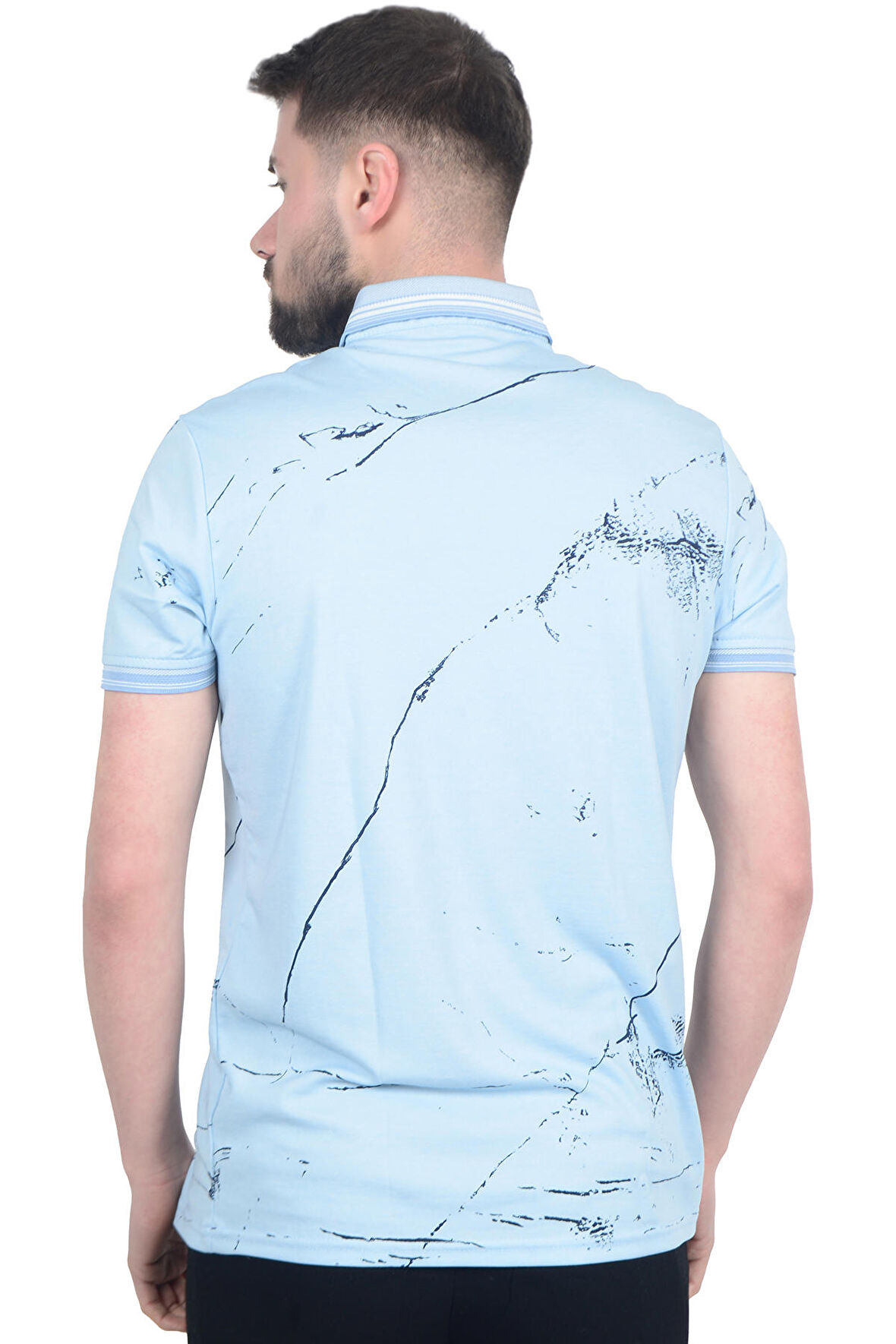 Cengiz İnler Baskı Desenli Erkek Polo Yaka  T-shirt