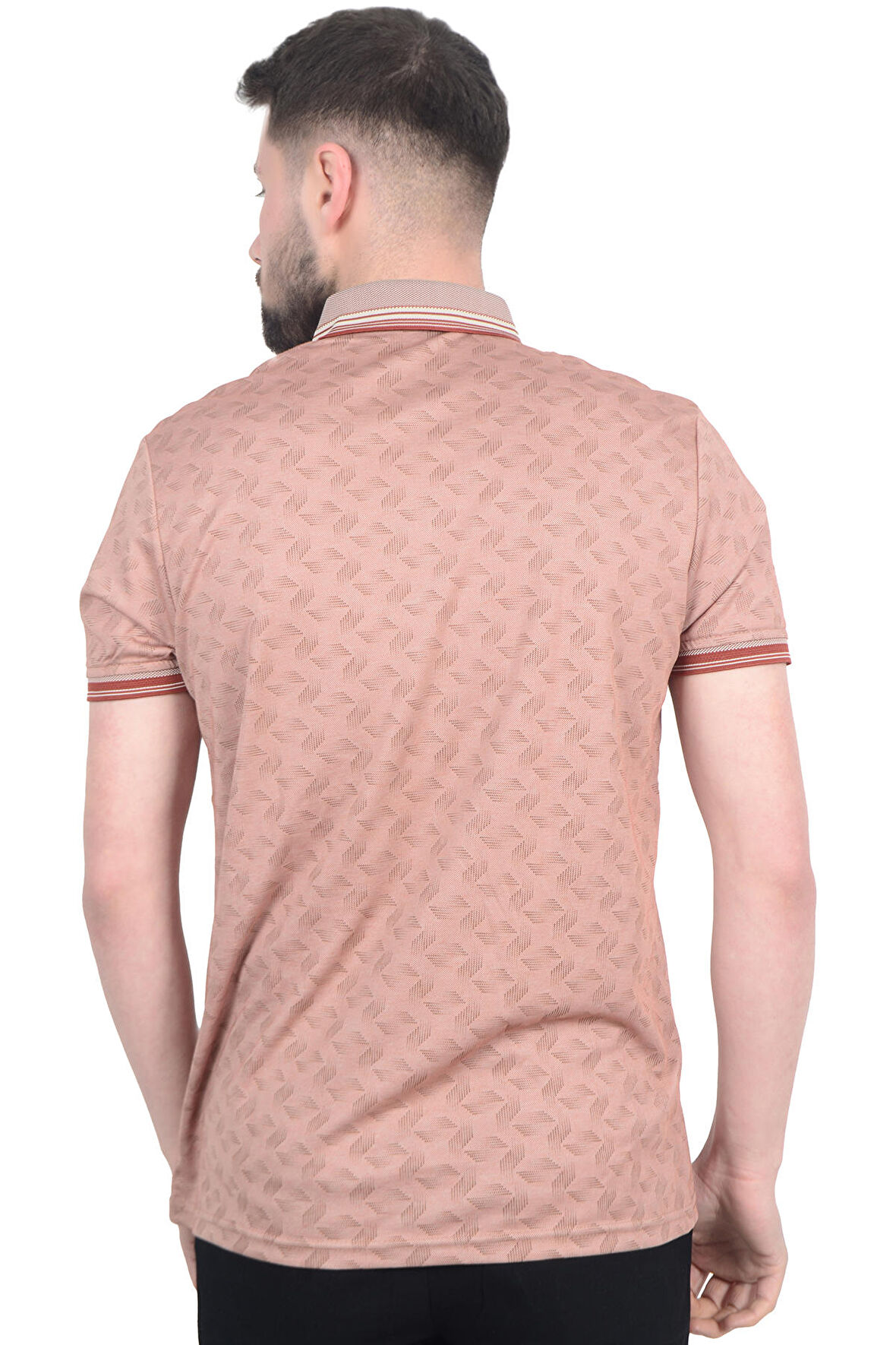 Cengiz İnler Geometrik Desen Erkek Polo Yaka T-shirt