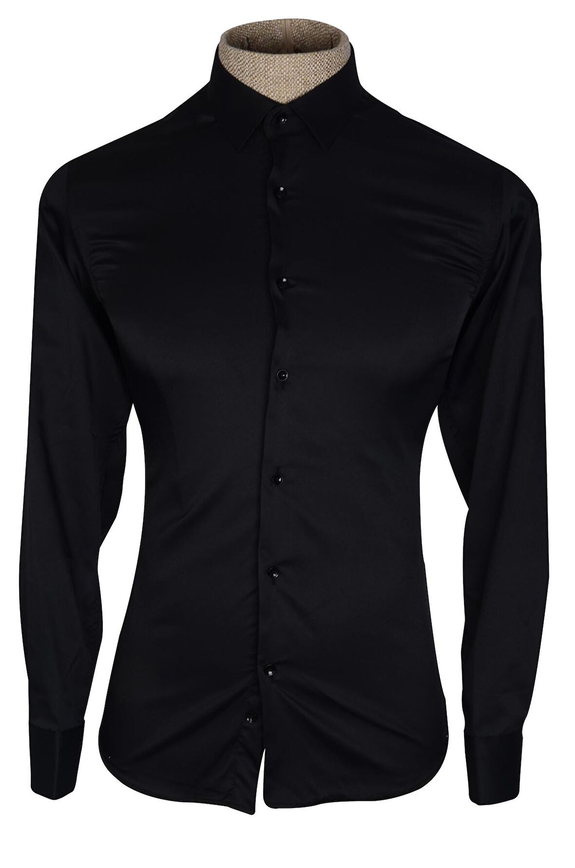 Kol Manşetli Slimfit Düz Erkek Gömlek