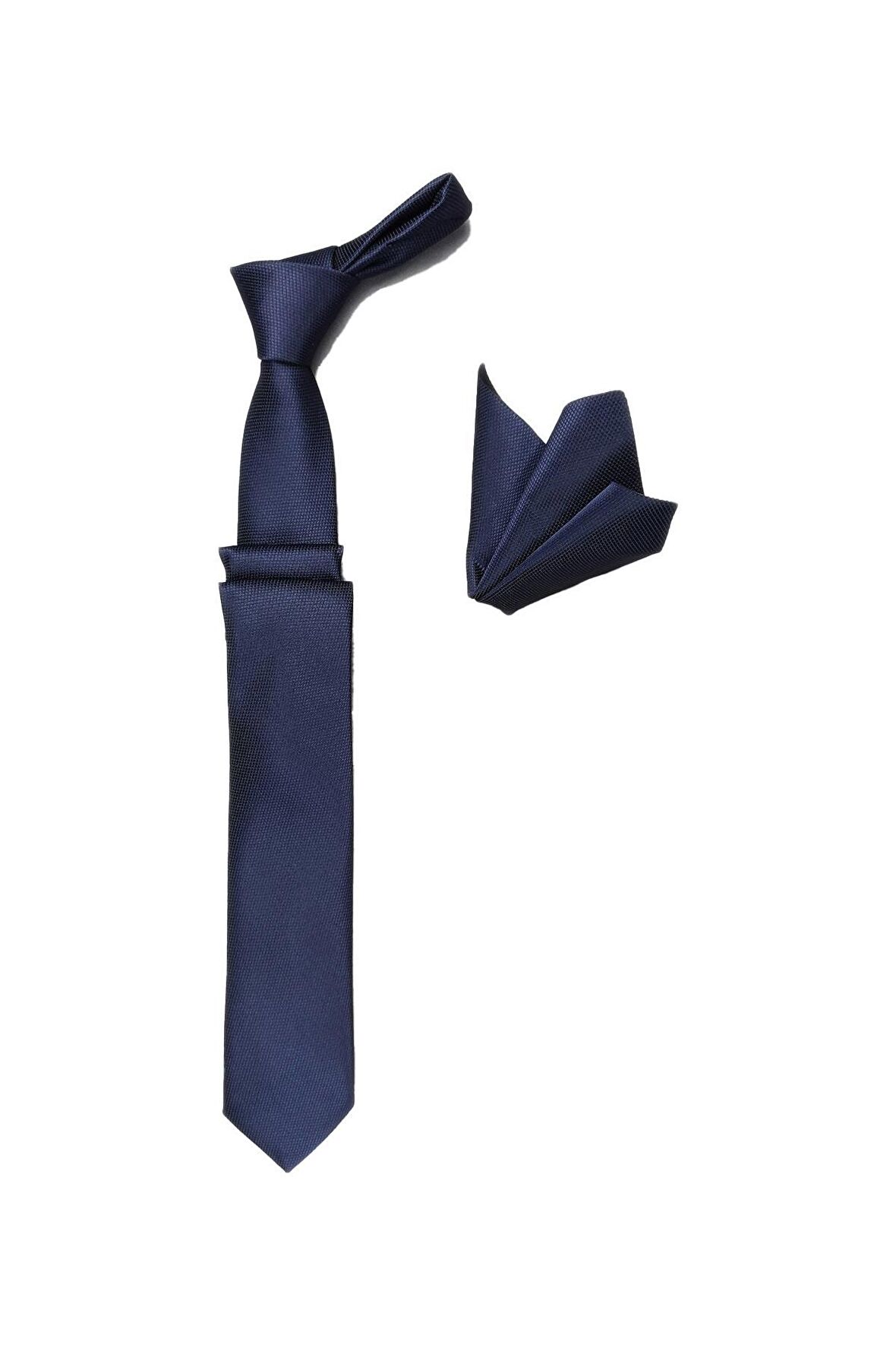 Cengiz İnler Armürlü Mendilli Mikrofiber Erkek Kravat Aksesuar