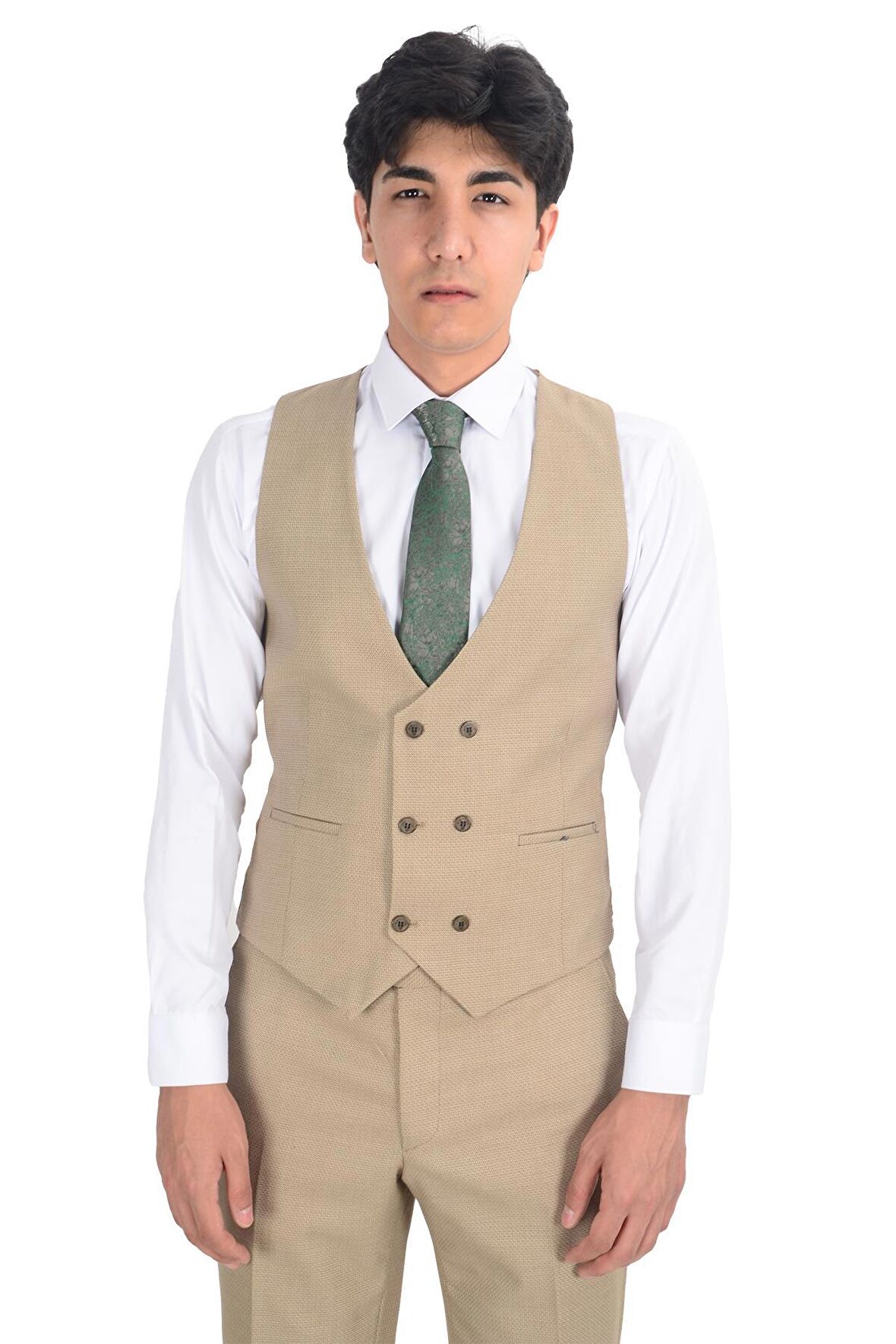 Cengiz İnler Slim Fit Yelekli  Erkek Takım Elbise