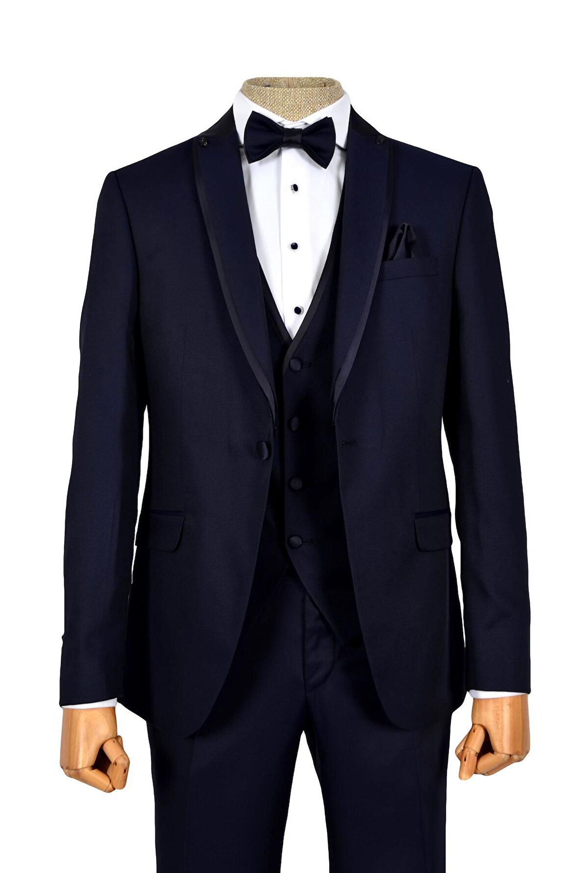 Cengiz İnler Pötikare Kırlangıç Yaka Tek Düğme Damatlık