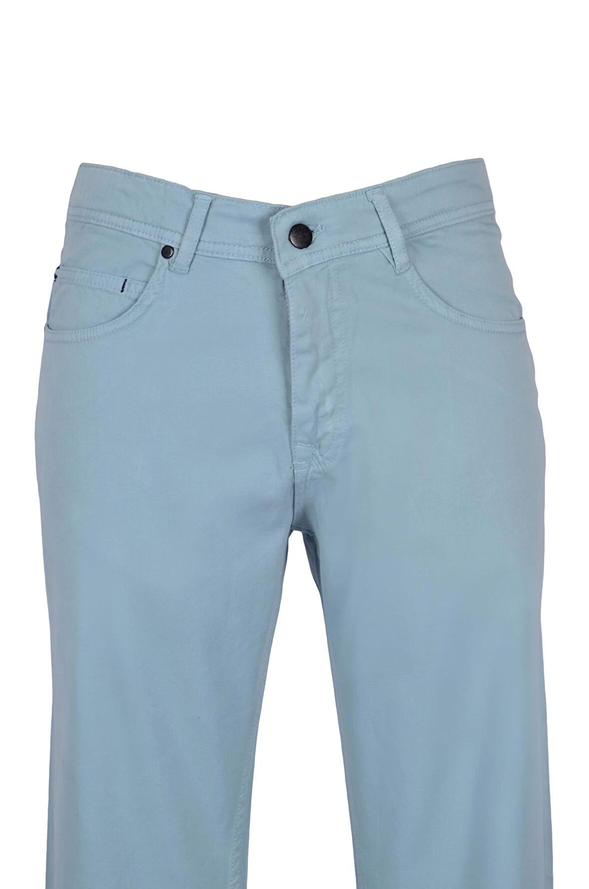 5 Cep Fermuarlı Düz Kanvas Pantolon Slim