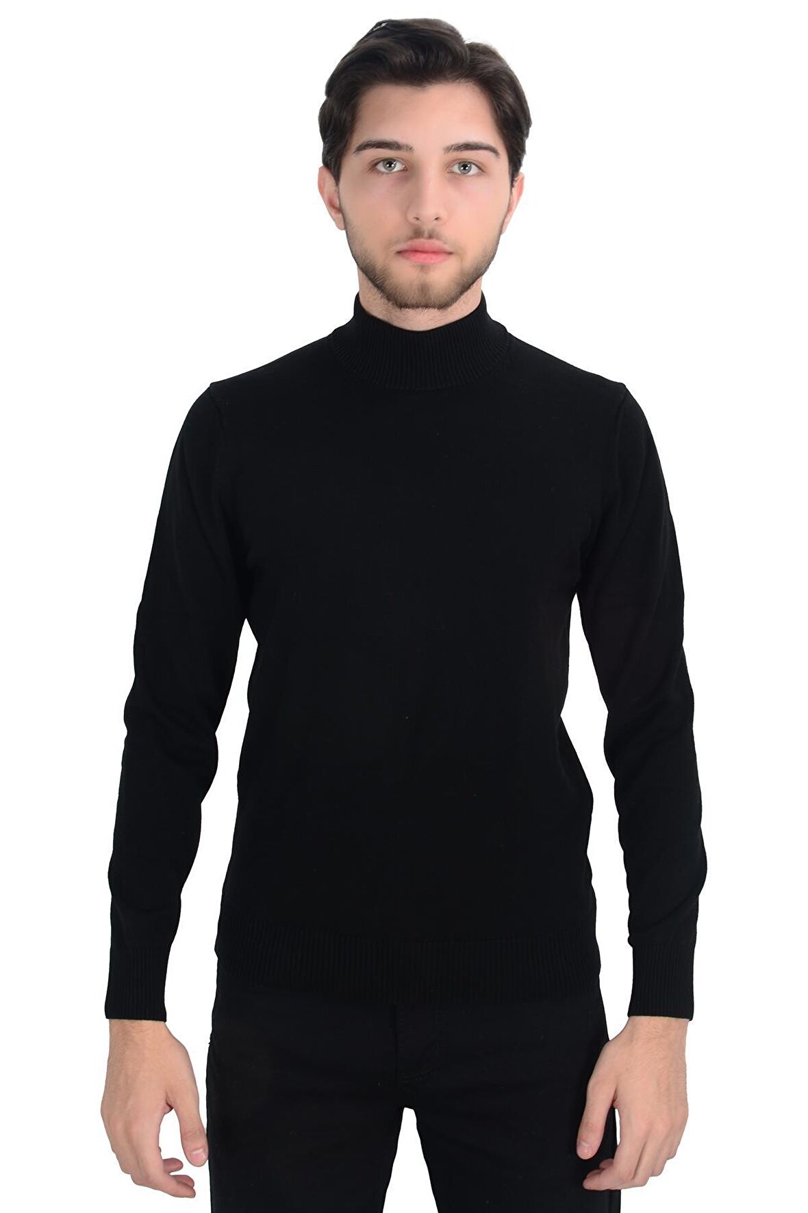 Cengiz İnler Yarım Balıkçı Düz Slim Erkek Triko