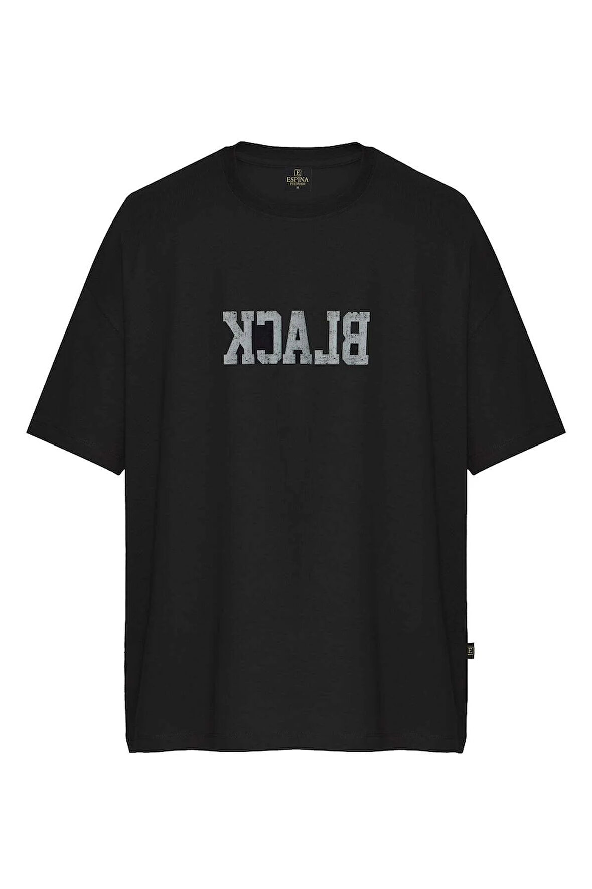 Unisex Black Baskılı Oversize Tişört