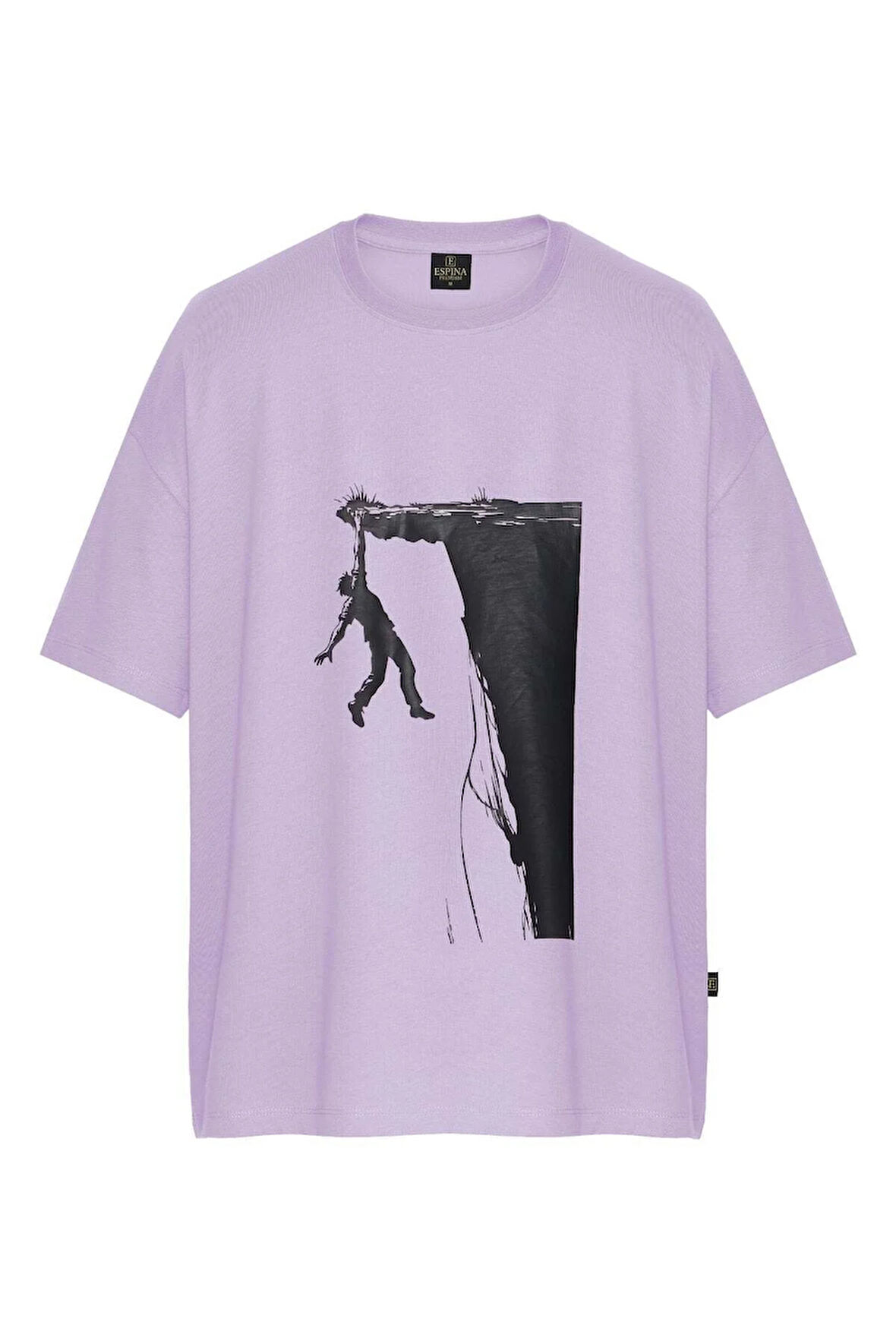 Unisex Uçurum Baskılı Oversize Tişört