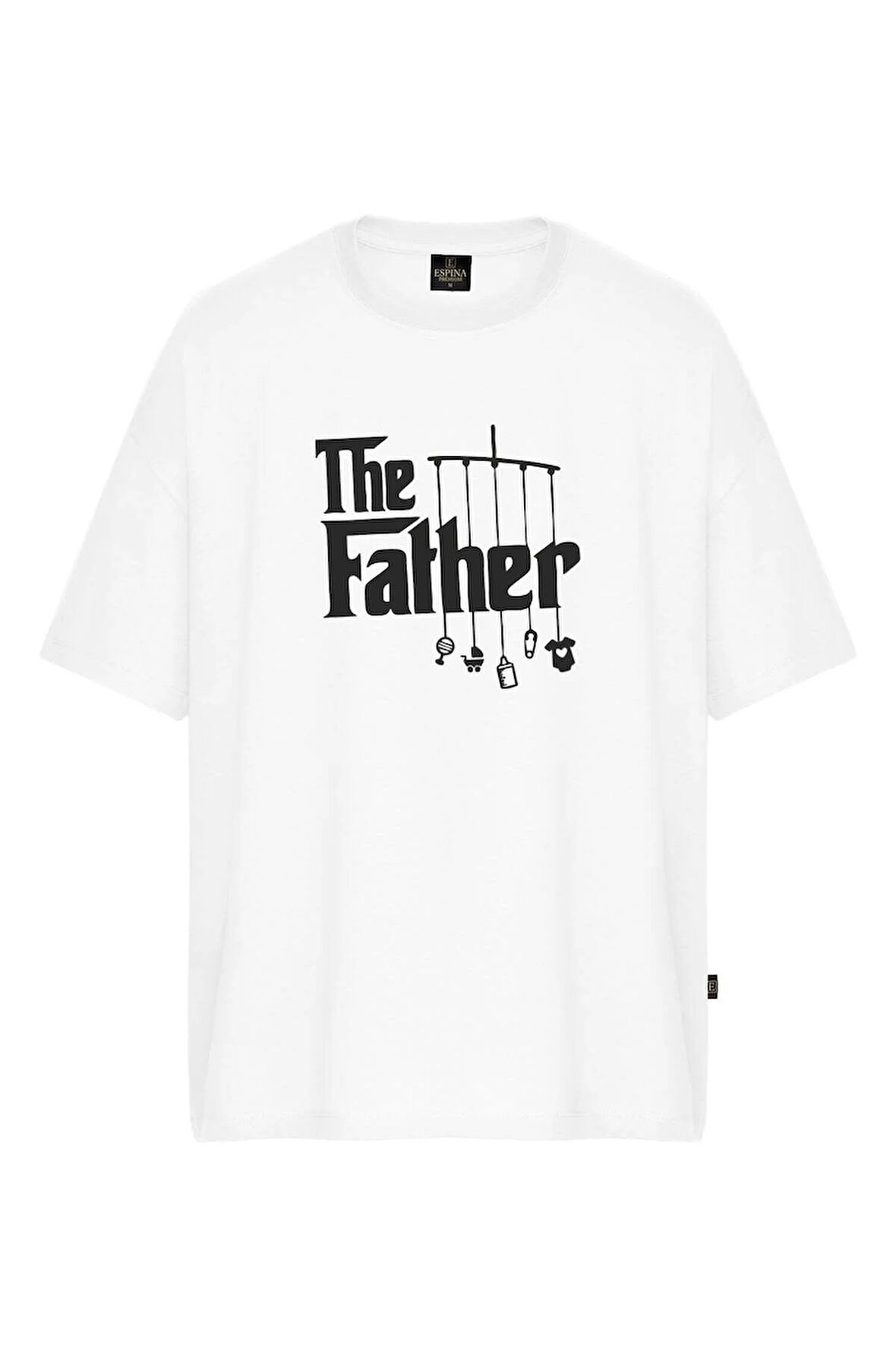 Erkek The Father Baskılı Oversize Tişört