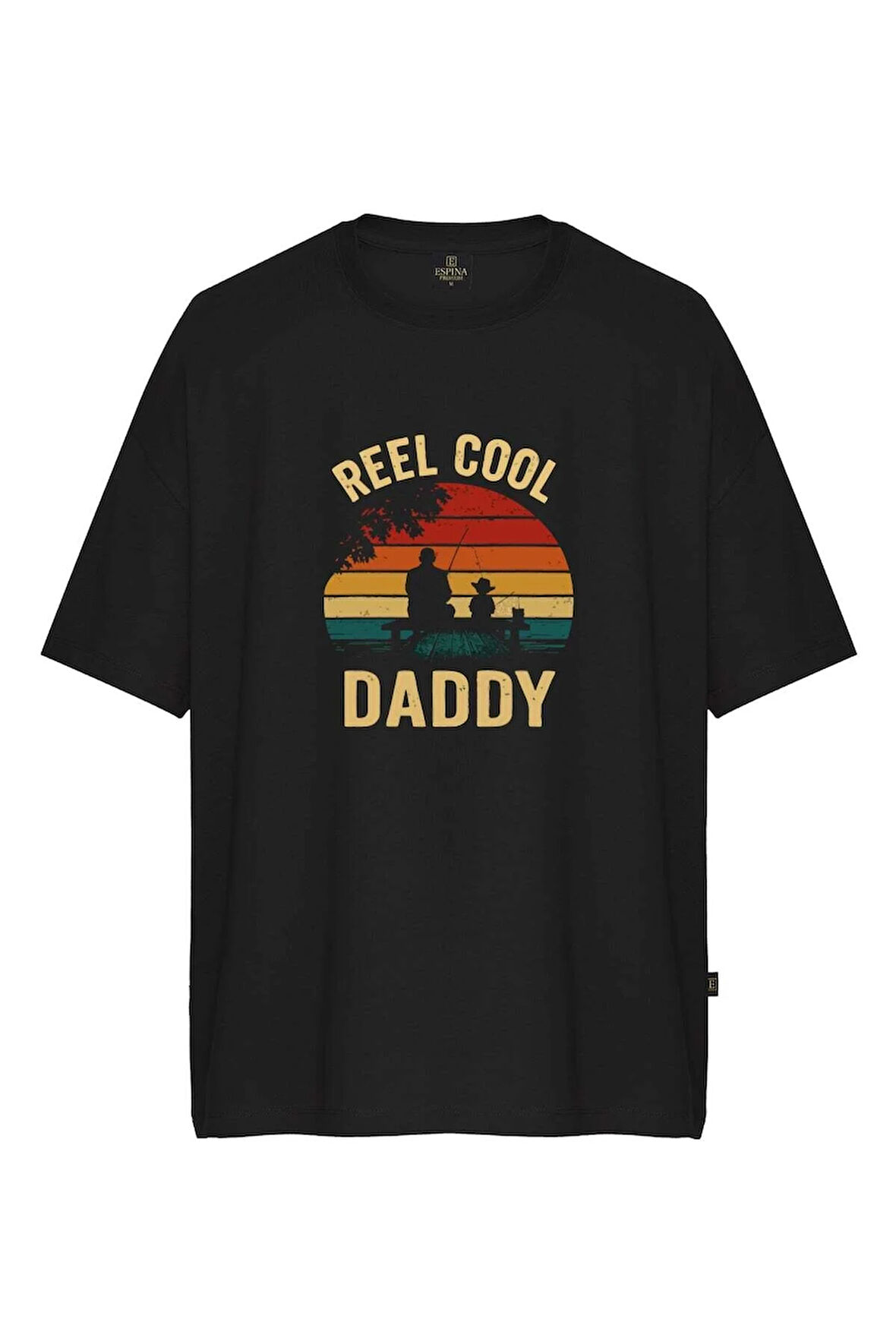 Erkek Reel Cool Daddy Baskılı Oversize Tişört