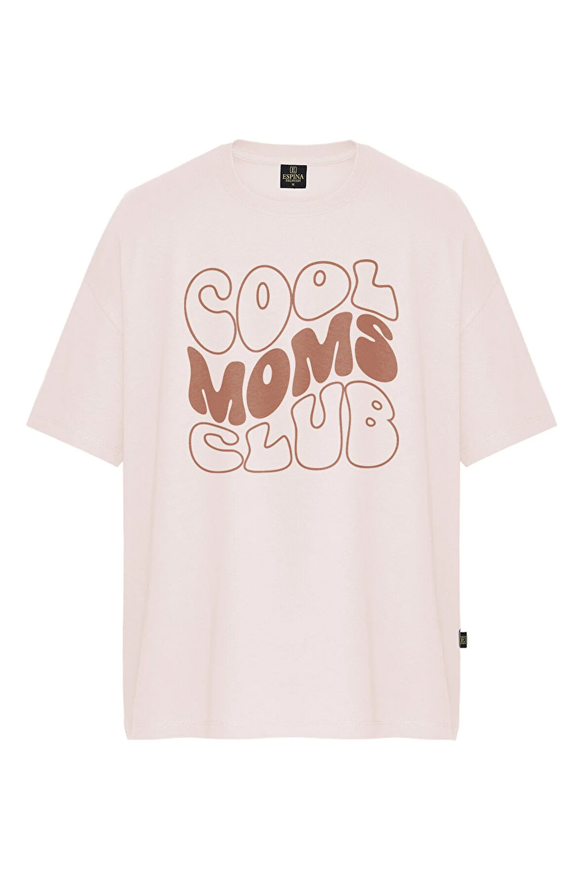 Kadın Cool Mooms Club Baskılı Oversize Tişört