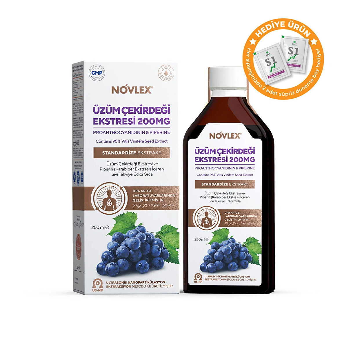 Novlex Üzüm Çekirdeği Ekstresi ve Piperin 250 ml