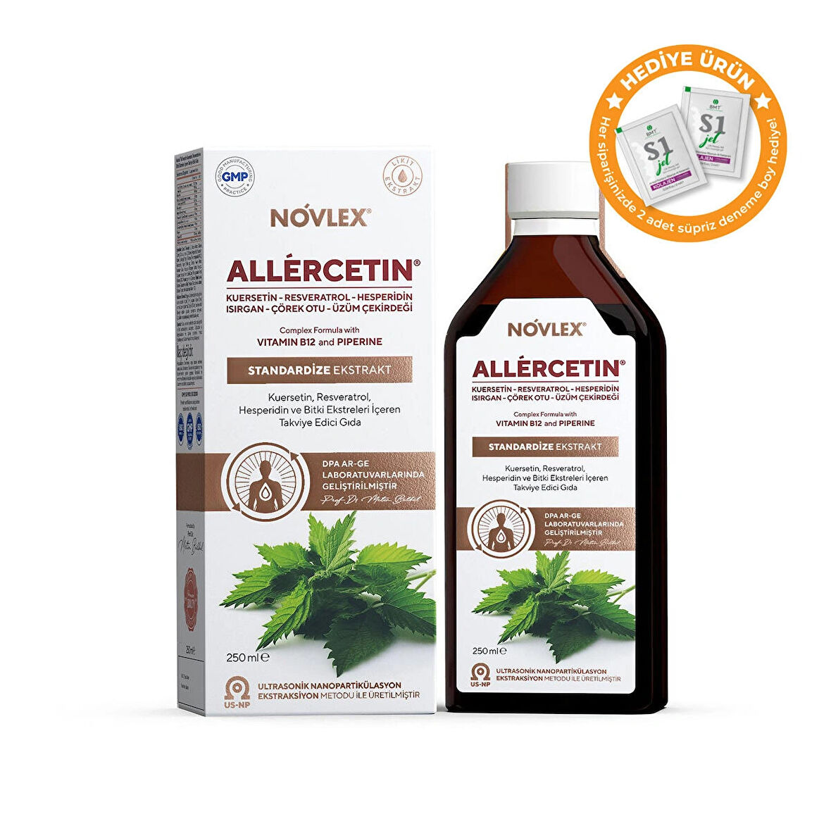 Novlex® All'ercetin Ekstrakt 250 ml Kuersetin, Resveratrol ve Bitki Ekstreleri İçeren Takviye Edici Gıda