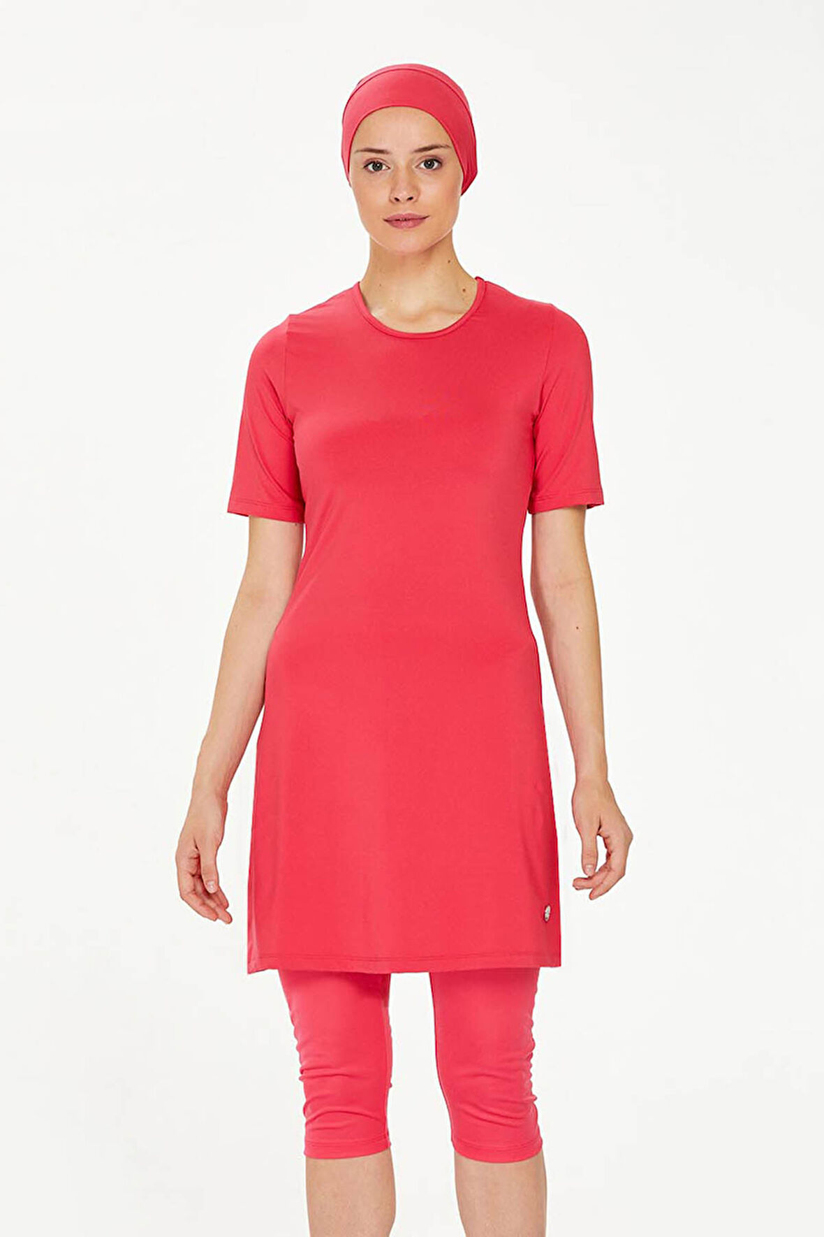 Kısa Kol Taytlı Yarı Kapalı Mayo Walt 0572 Mercan | XL