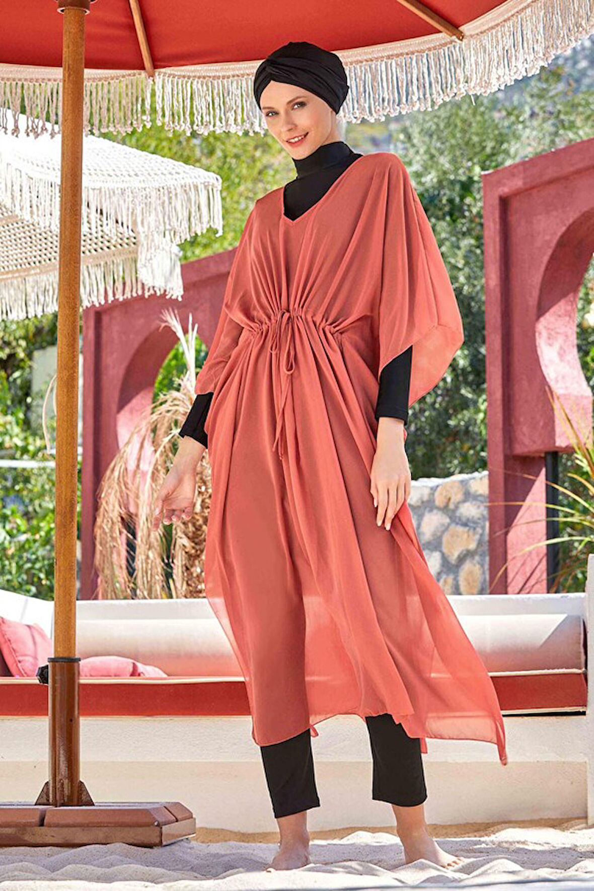 Mayo Üzerine Tek Pareo Kaftan Lına 6039 Tarçın | 2