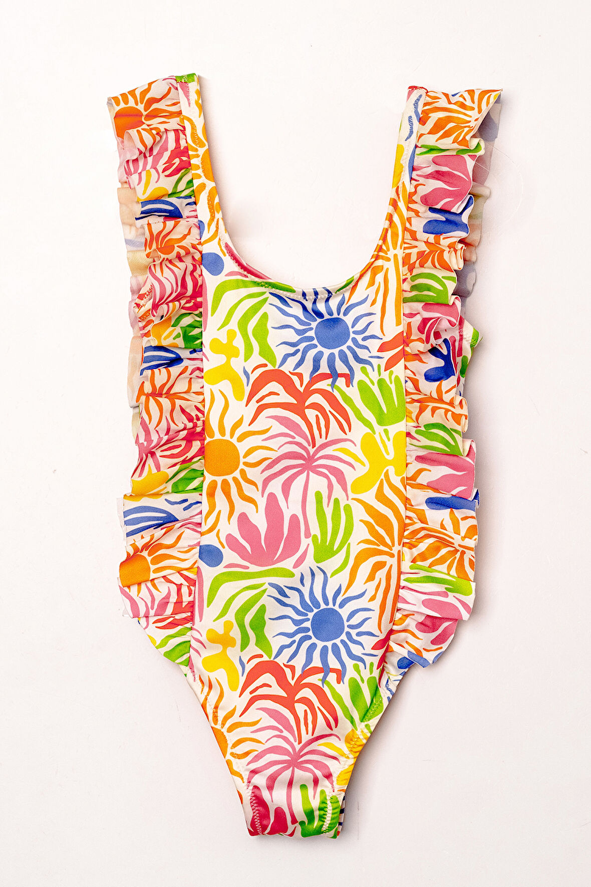 UV Korumalı Askılı Mayo Kız Çocuk Yüzücü Mayo 5569 Turuncu | 7-8 YAŞ