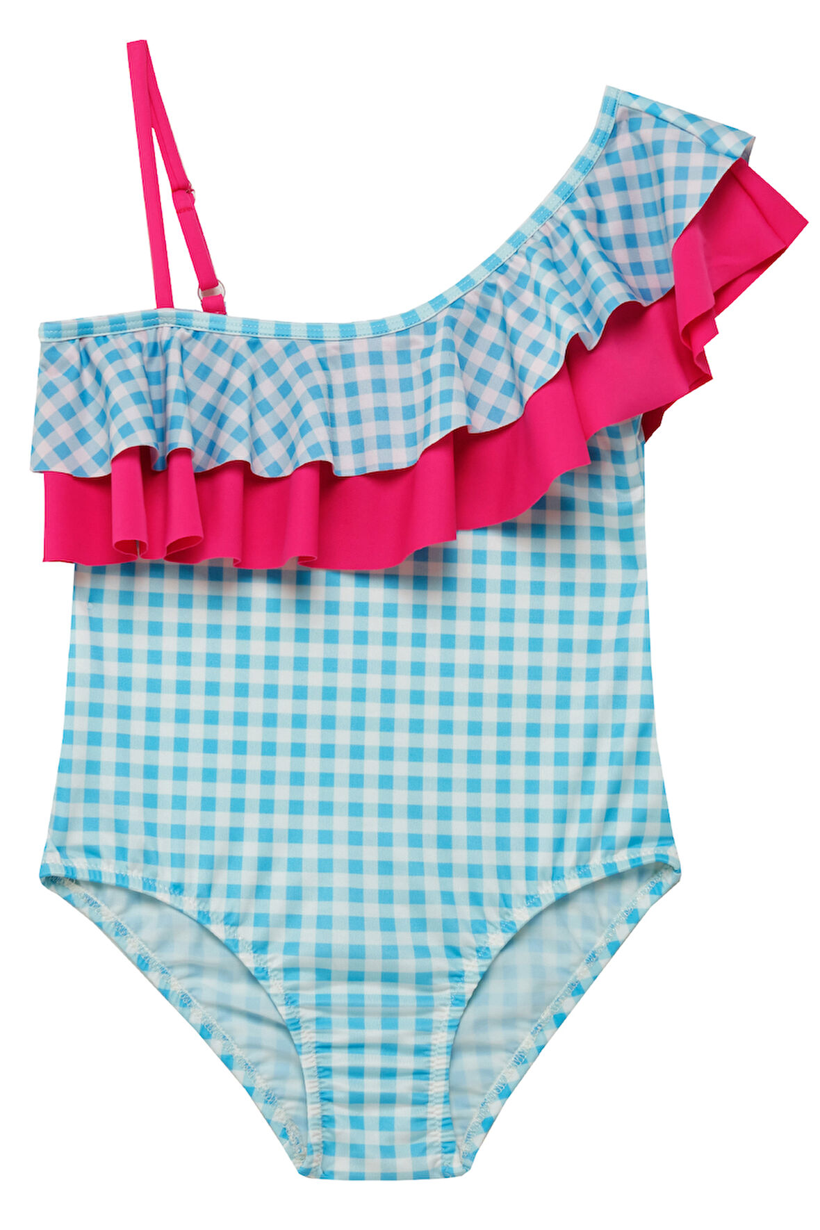 UV Korumalı Askılı Mayo Kız Çocuk Yüzücü Mayo 5219 Mavi | 5-6 Yaş