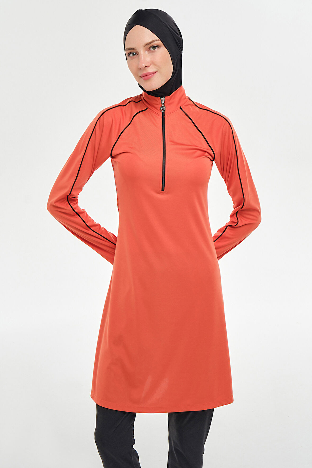 Reglan Kol Likralı Tam Kapalı Tesettür Mayo 3129 Tarçın | L