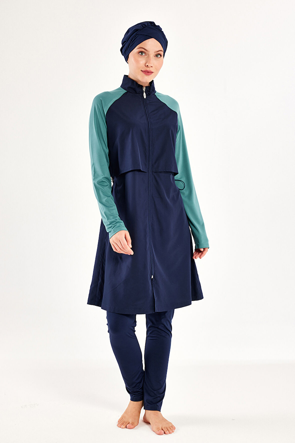 Reglan Kol Tam Kapalı Tesettür Mayo Debbıe 1405 Lacivert01 | L