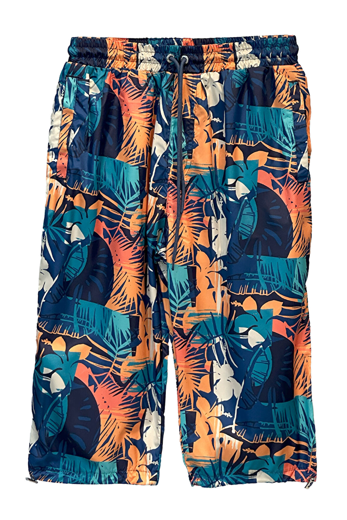 UV Koruma Erkek Havuz Deniz Uzun Kapri Şort Mayo K106 Lacivert01 | XL