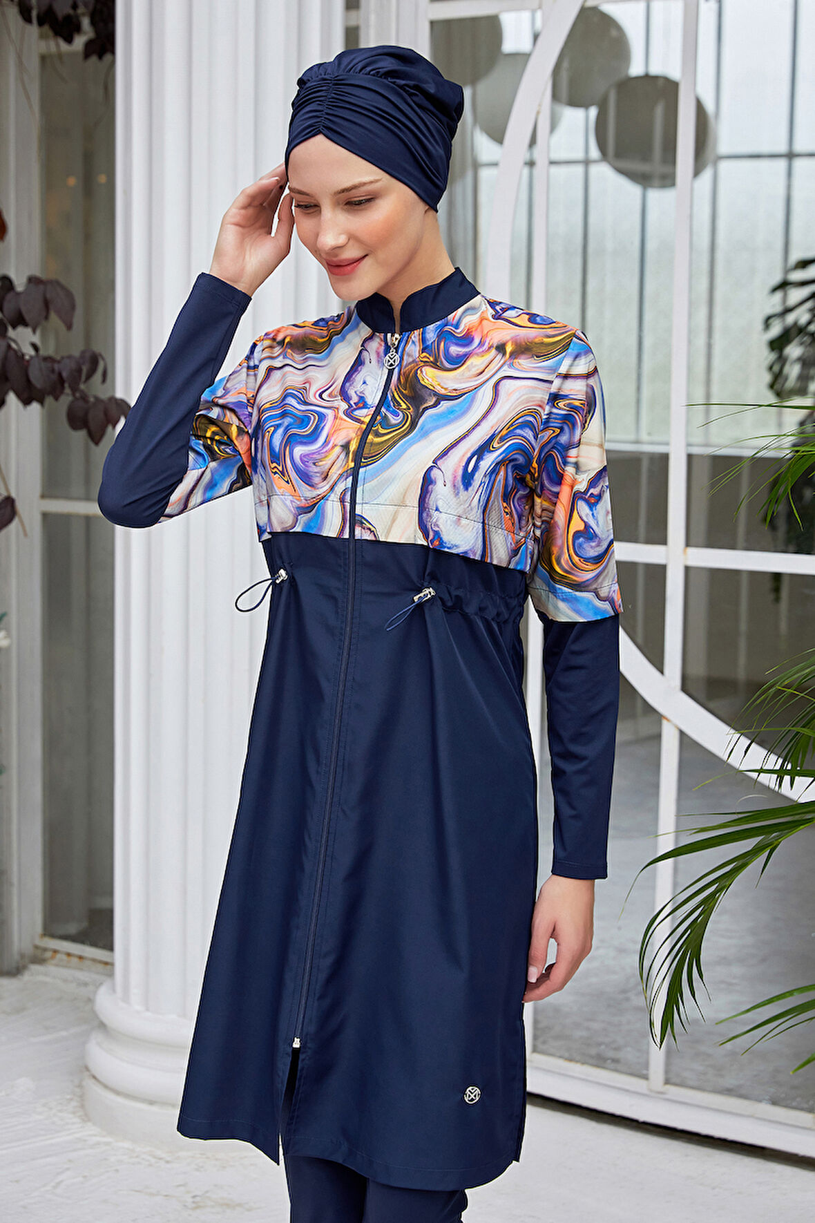 Tam Kapalı Tesettür Mayo 2401 Koyu Lacivert | XL