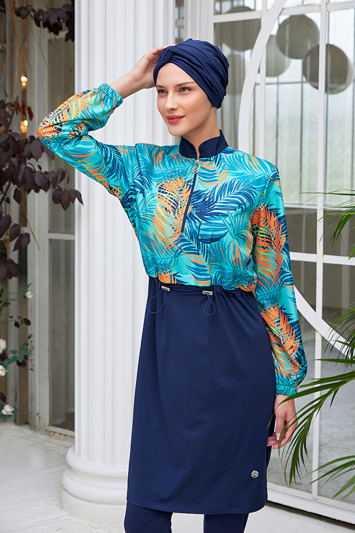 Tam Kapalı Tesettür Mayo 2403 Koyu Lacivert | XL