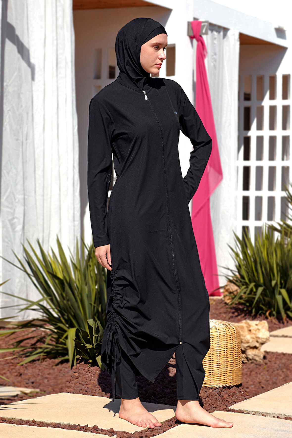 Uzun Tam Boy Tam Kapalı Tesettür Mayo 1232 Siyah05 | 6XL