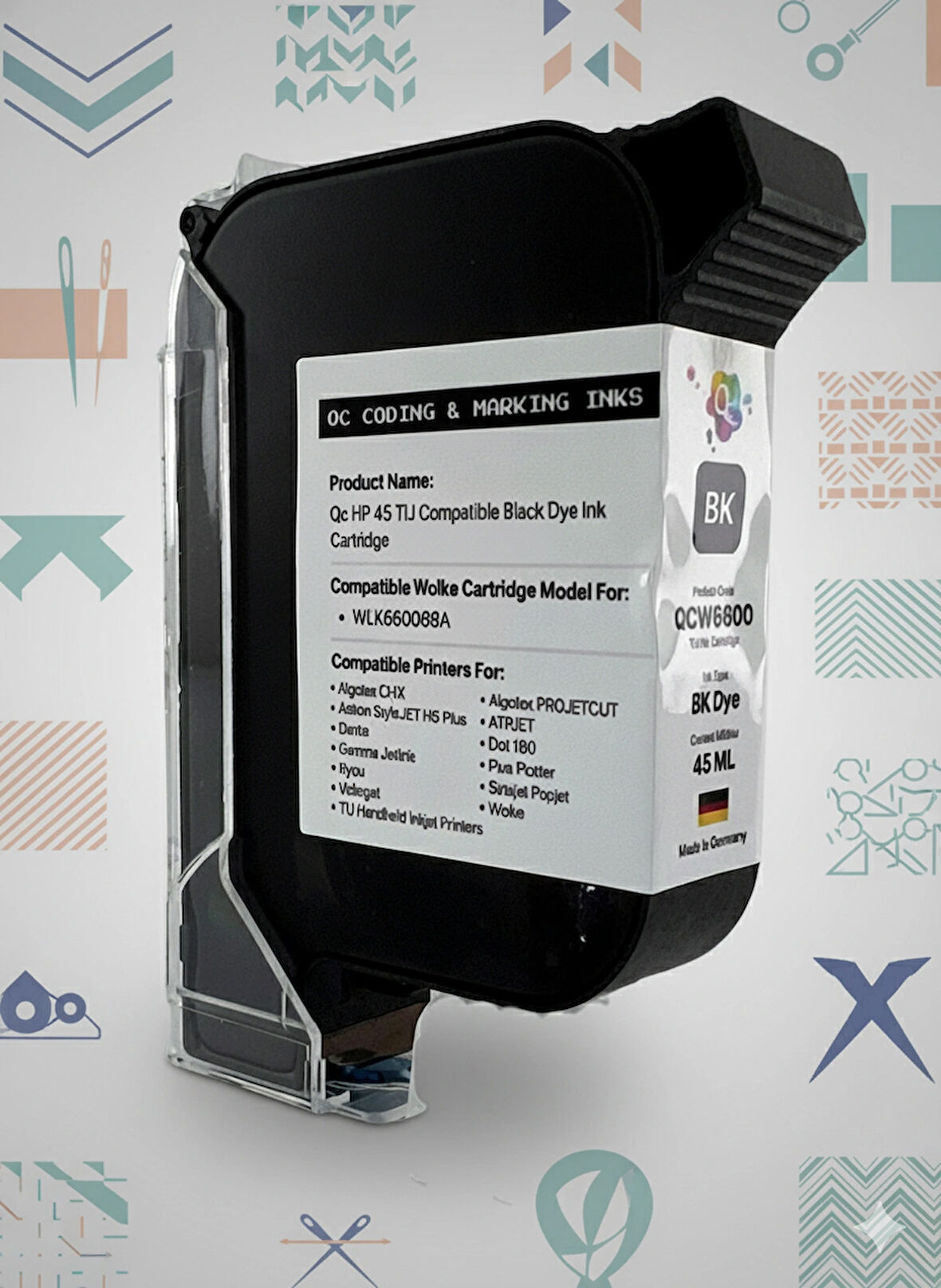 QC HP 45 Wolke Videojet QCW6600 Muadil Plotter Kartuş