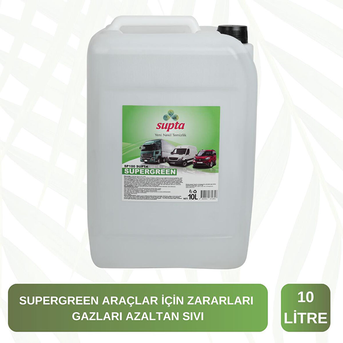 Supta Supergreen Dizel Araçlar Için Emisyon Düşürücü Yakıt Katkısı Euro 4/5/6 10 LT 