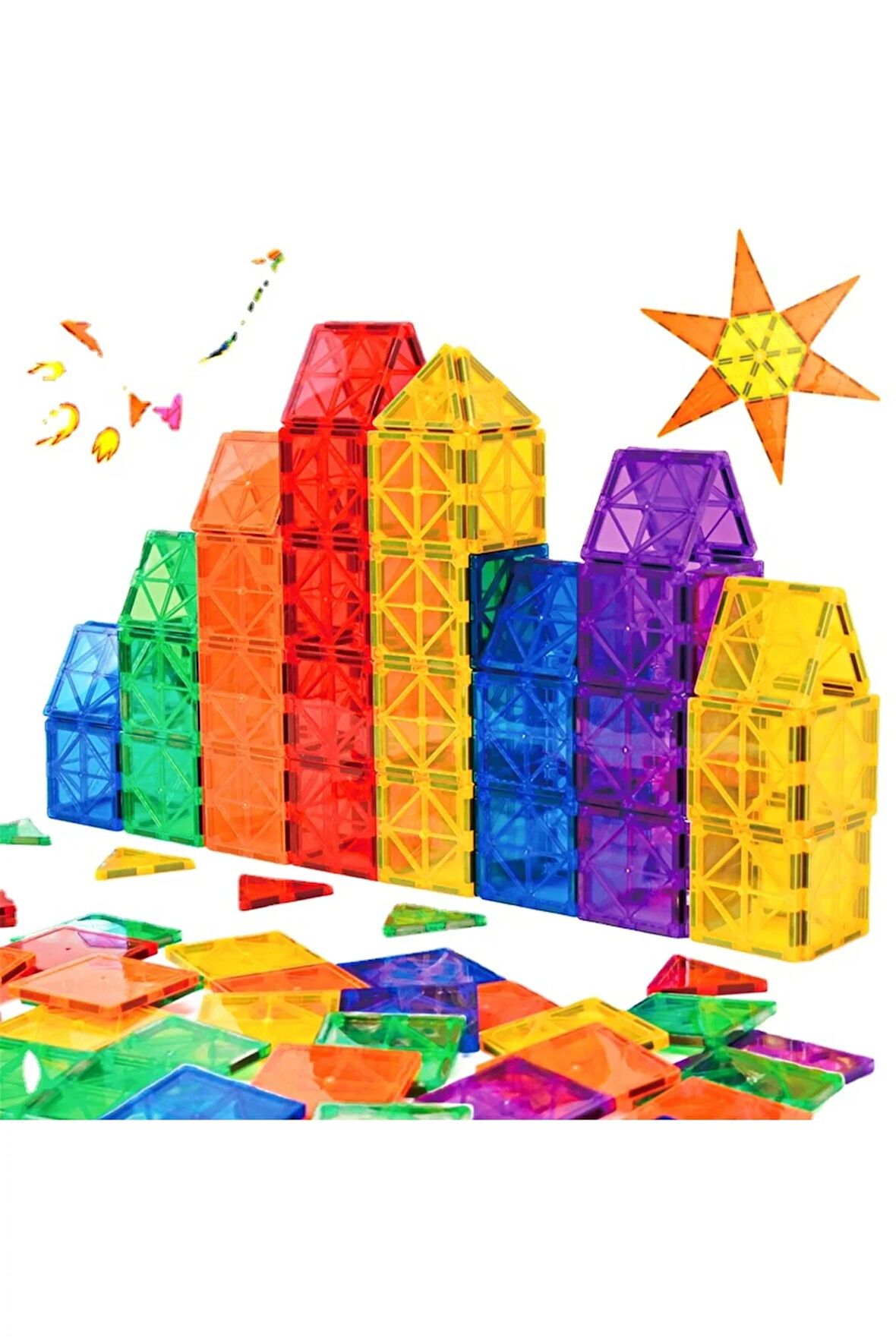 Montessori 3D Manyetik Yapı Taşları Çocuklar İçin ABS Çevre Dostu Mıknatıs Yapı Taşları