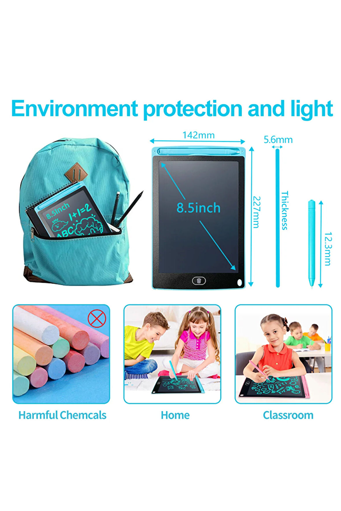 LCD Yazma Tableti Dijital Kalemli Çizim Yazı Tahtası 8.5 Inch (22 cm)