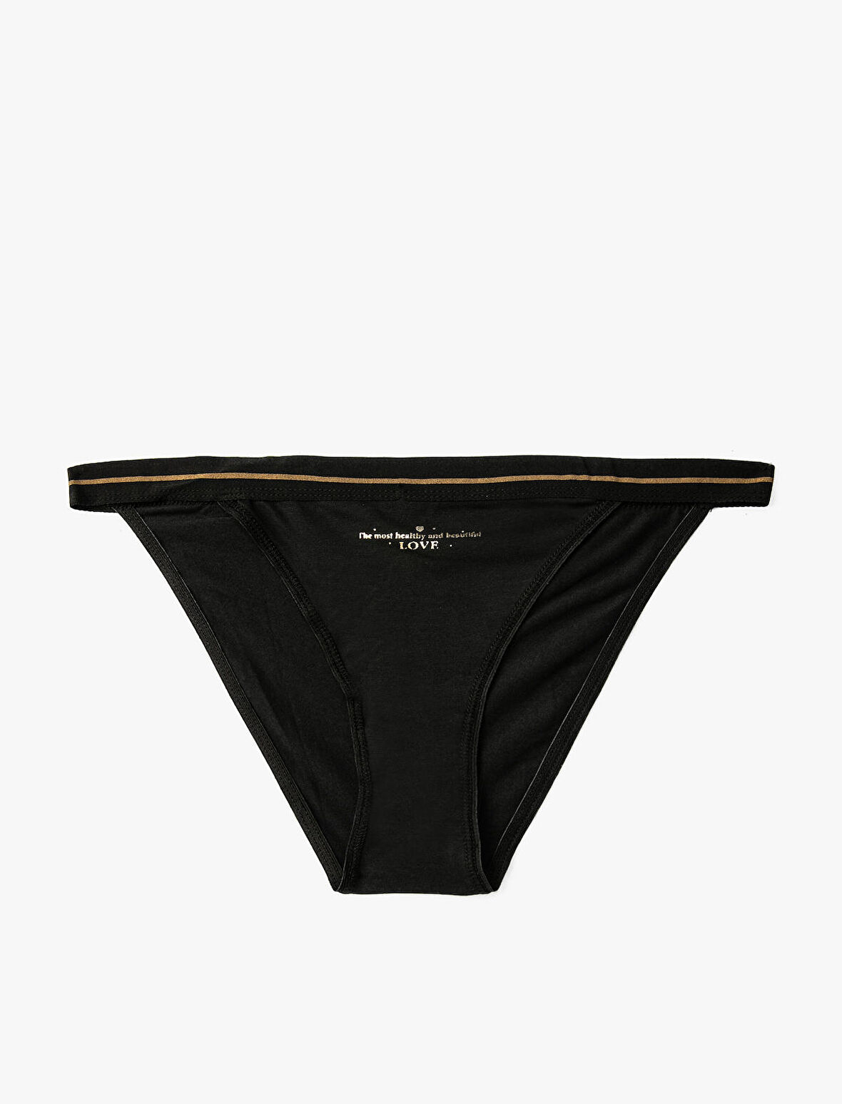 Brazilian Külot Slogan Baskılı Ribanalı Çizgi Detaylı