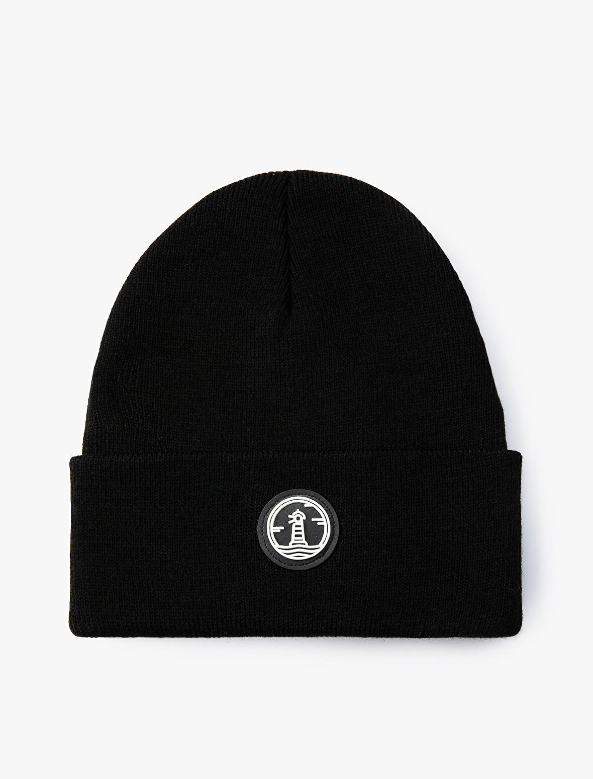 Akrilik Örgü Bere Etiket Detaylı Katlamalı