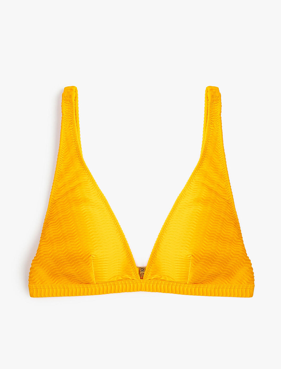 Üçgen Bikini Üstü Dokulu Kalın Askılı