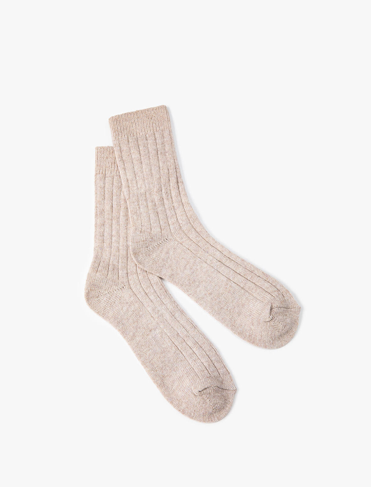 Soket Çorap Kalın Dokulu Yün Karışımlı