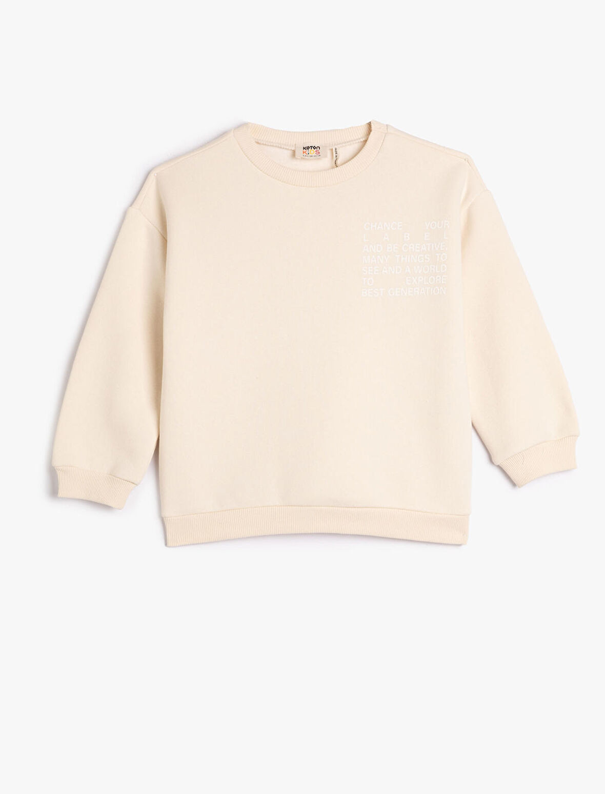 Basic Sweatshirt Şardonlu Bisiklet Yaka