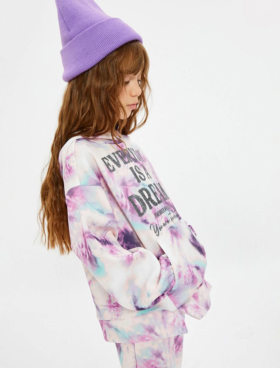 4WKG10339AK Koton Kız Çocuk  Sweat PEMBE DESENLİ