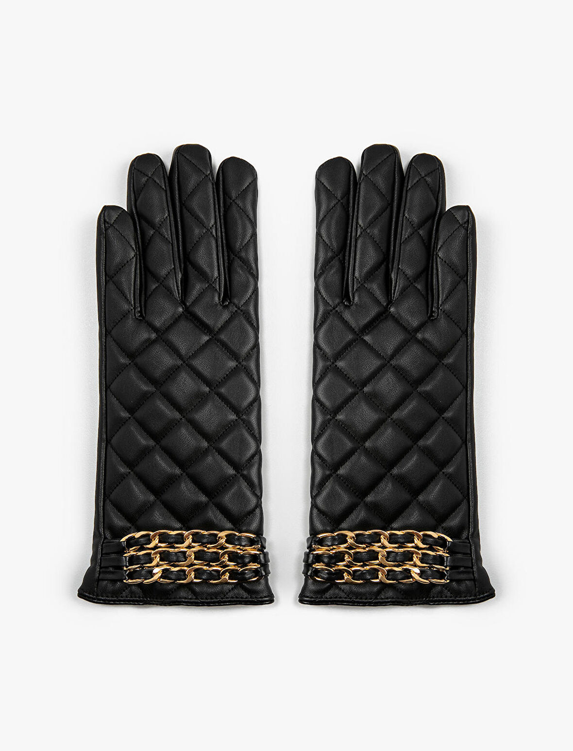 Eldiven Suni Deri Kapitone Detaylı