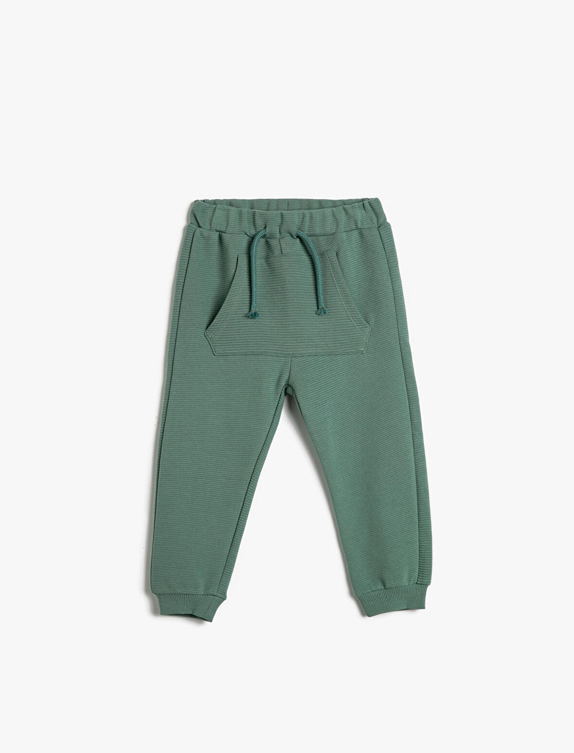 Basic Jogger Eşofman Altı Beli Bağlamalı Dokulu Pamuklu