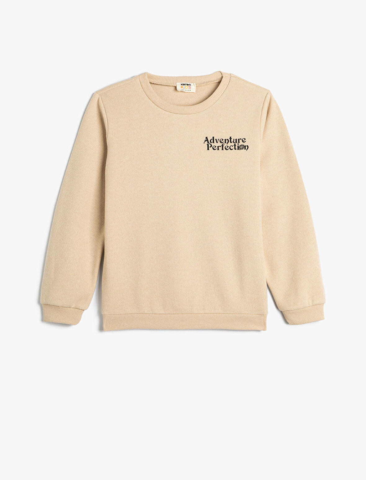 Sweatshirt Uzun Kollu Bisiklet Yaka Dokulu Şardonlu