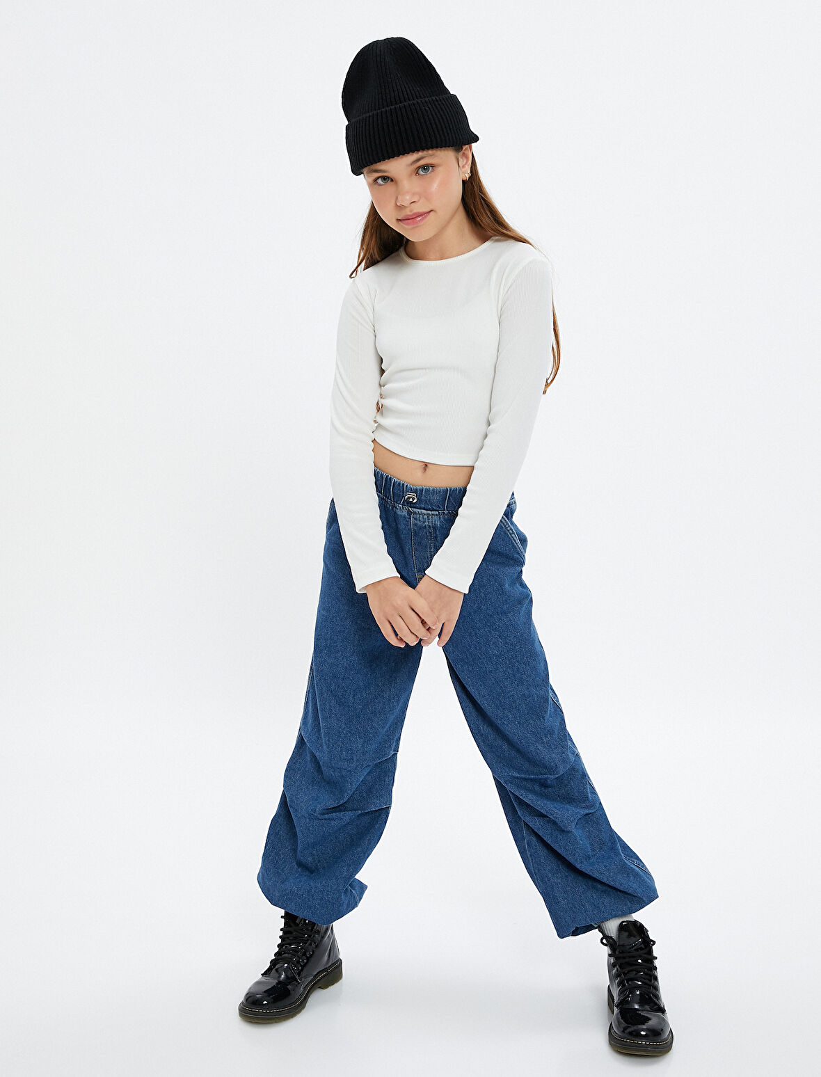 Paraşüt Kot Pantolon Kat Detaylı Cepli Pamuklu - Parachute Jean