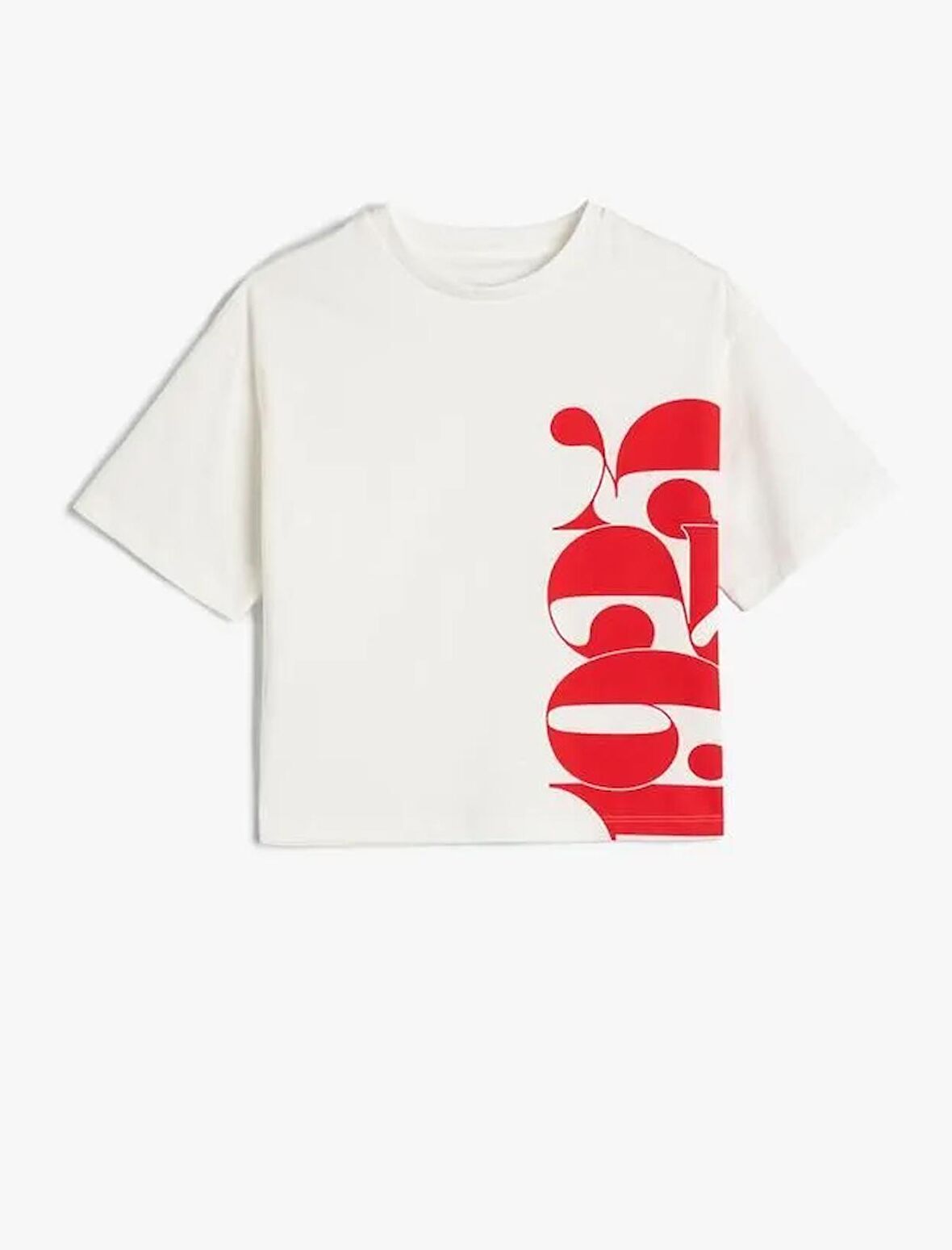 3SKG10587AK Koton Kız Çocuk T-shirt EKRU