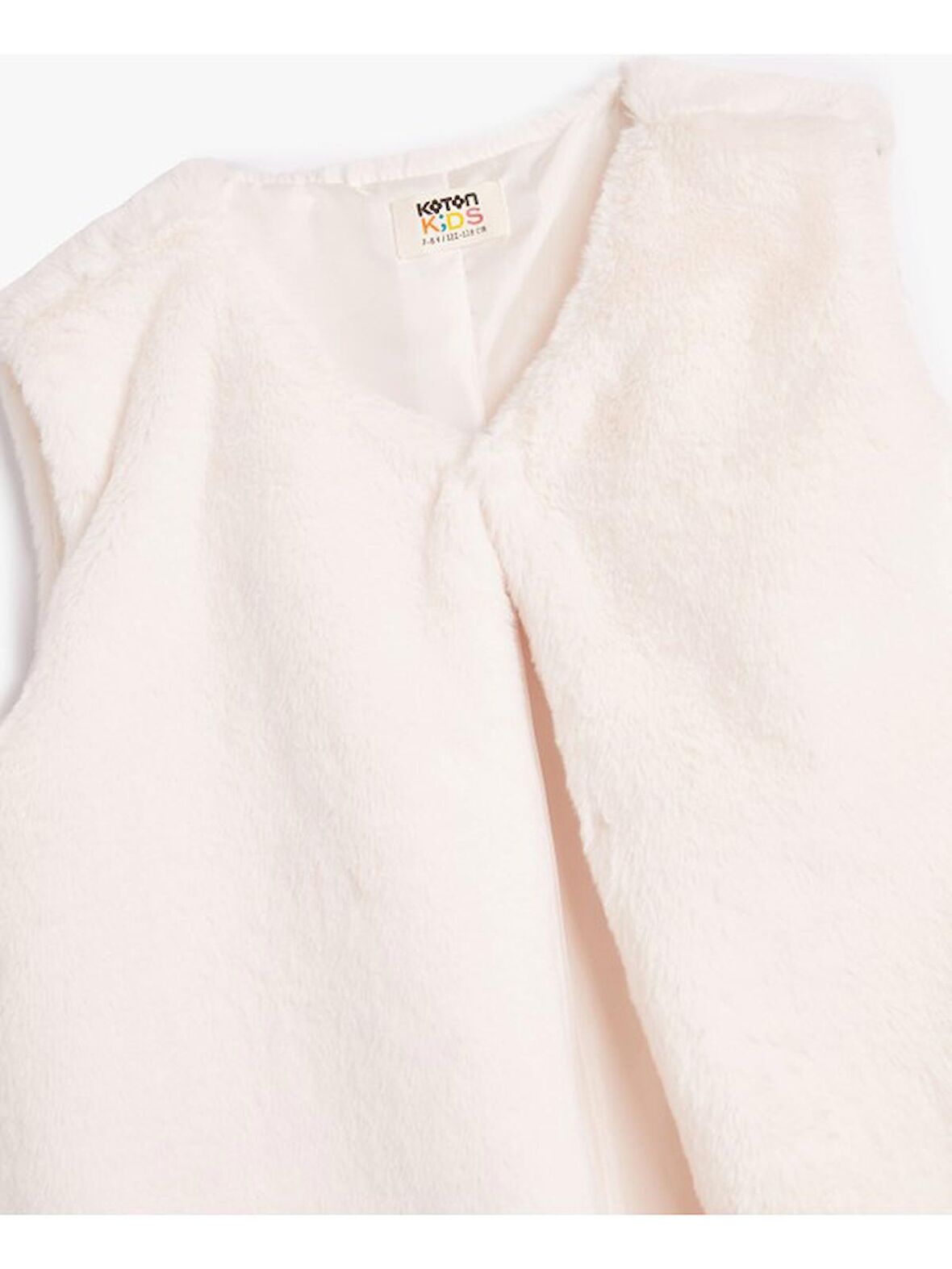 Koton Peluş Yelek Yuvarlak Yaka Kolsuz