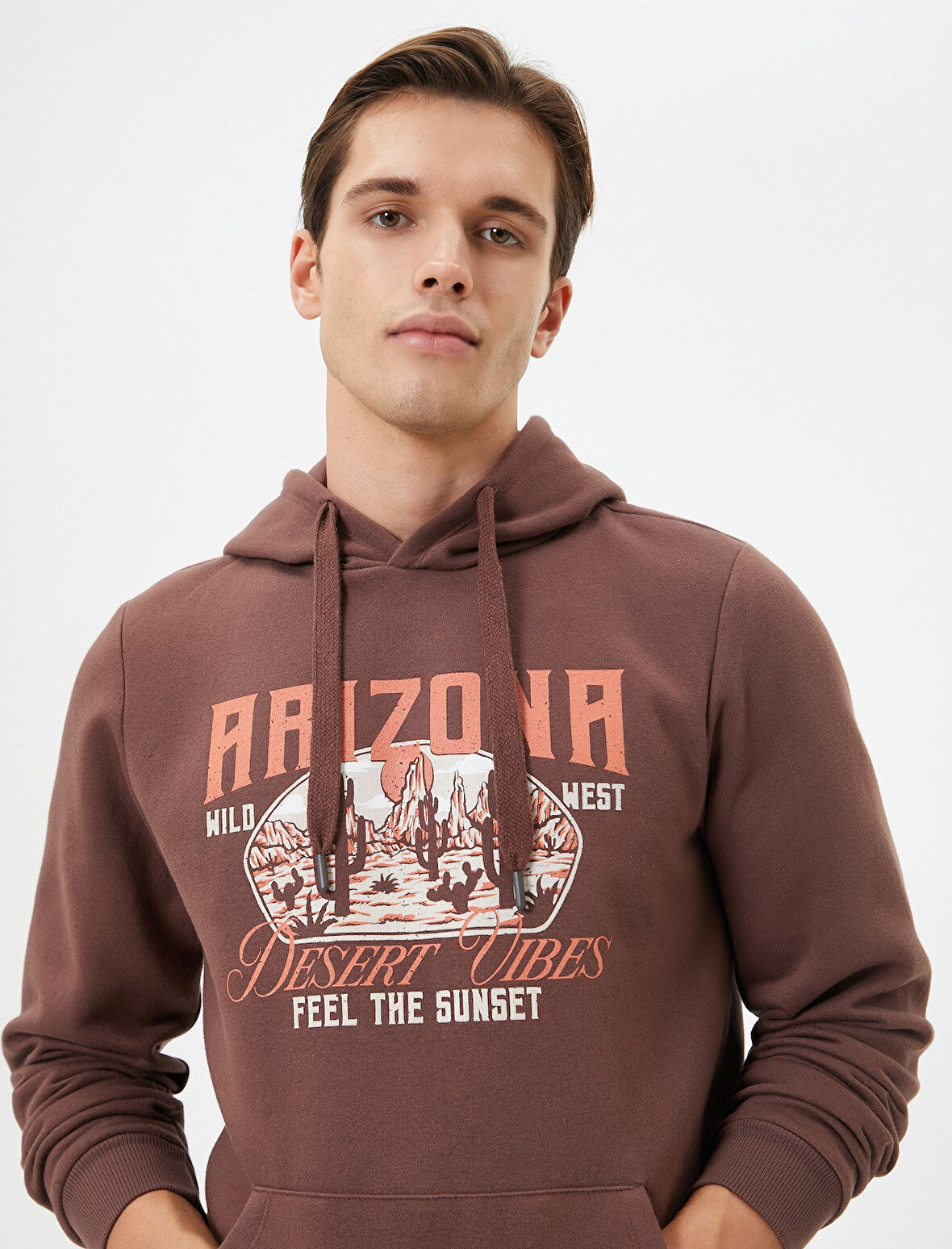 Kolej Hoodie Baskılı Kanguru Cep Detaylı