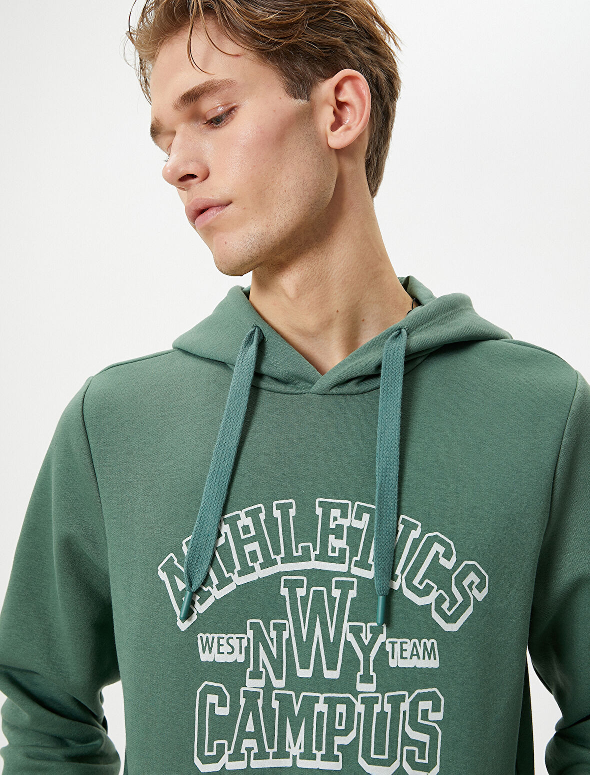 Kolej Baskılı Hoodie Kapşonlu Kanguru Cep Detaylı 