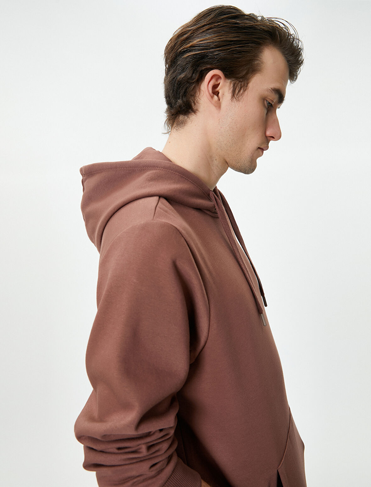 Arkası Baskılı Hoodie Sloganlı Kanguru Cepli