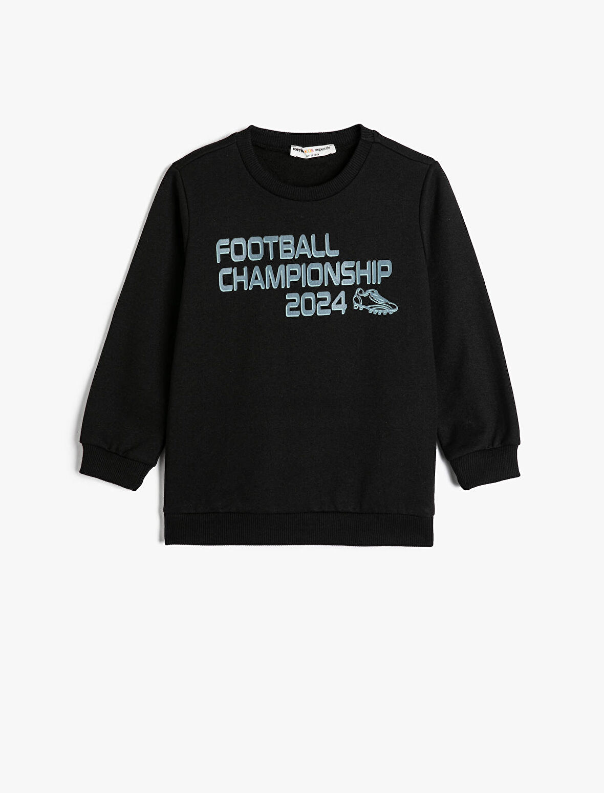 Sweatshirt Uzun Kollu Bisiklet Yaka Futbol Temalı Baskı Detaylı Şardonlu