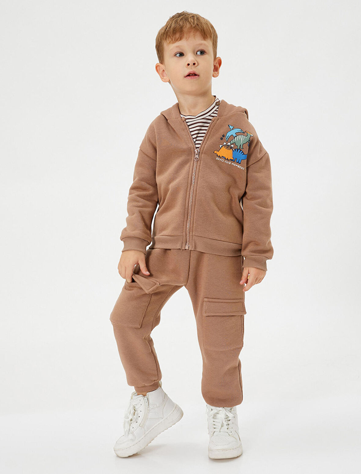 Jogger Eşofman Altı Cepli Beli Bağlamalı Pamuk Karışımlı