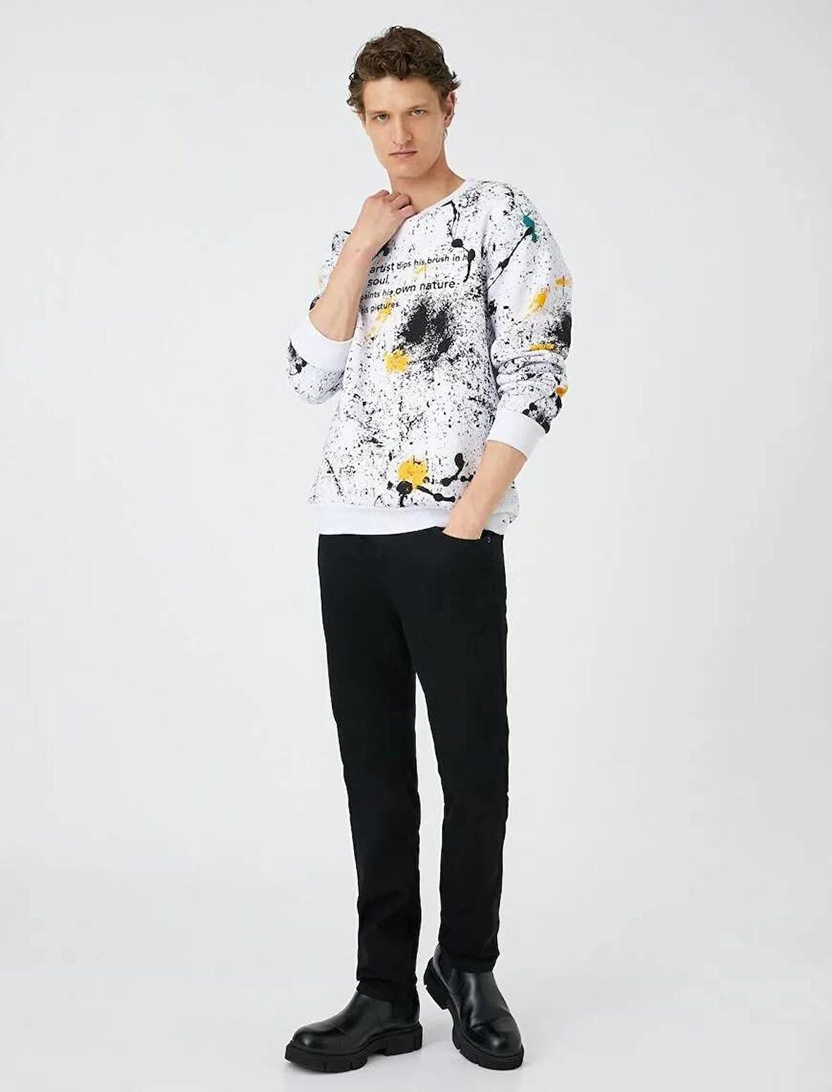 4WAM40240ND Koton BRAD Slim Erkek  Jean Pantolon SİYAH