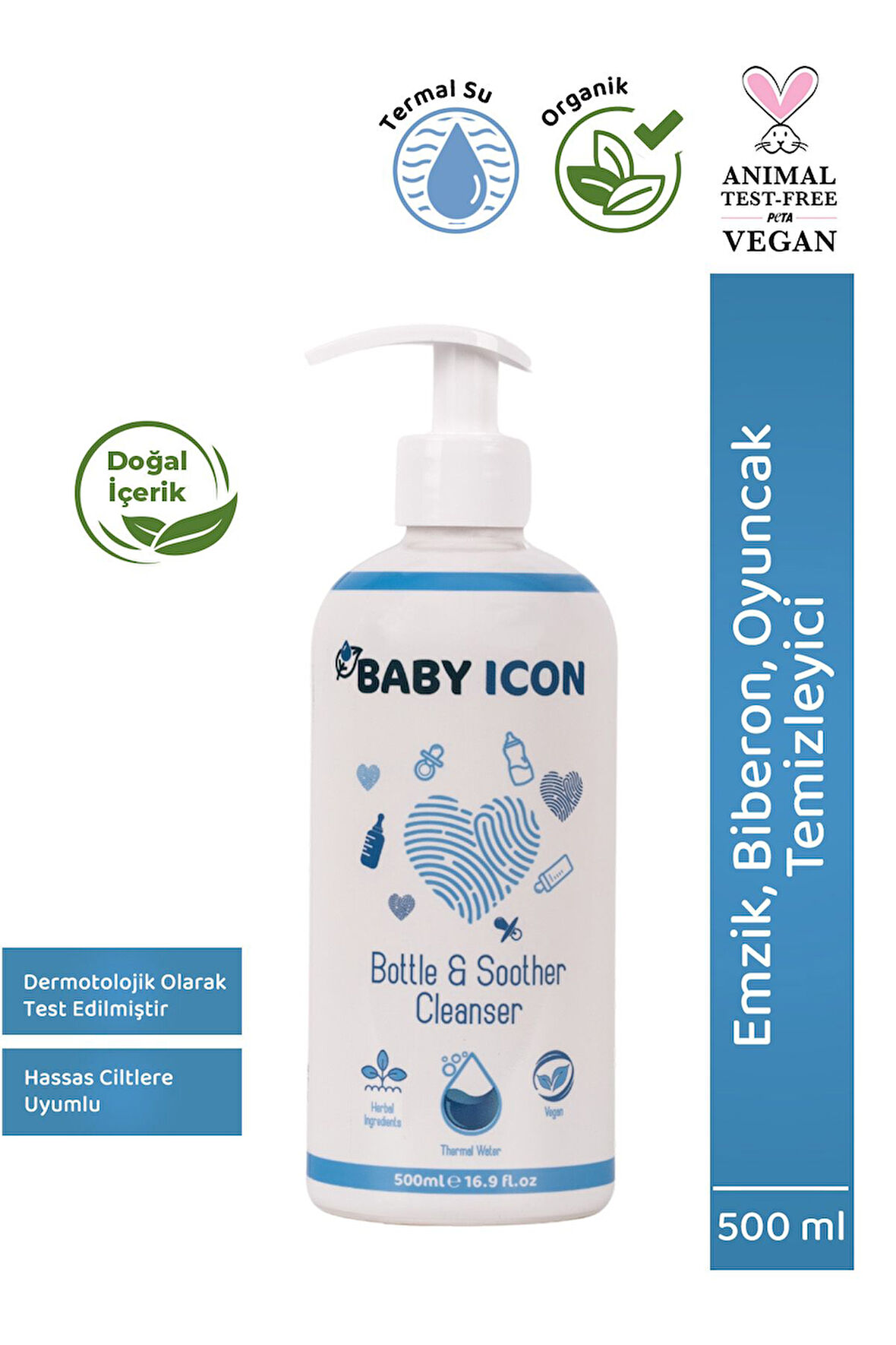 Emzik Biberon Oyuncak Temizleyici 500 ml Doğal Portakal Yağlı Vegan Kimyasal Içermez