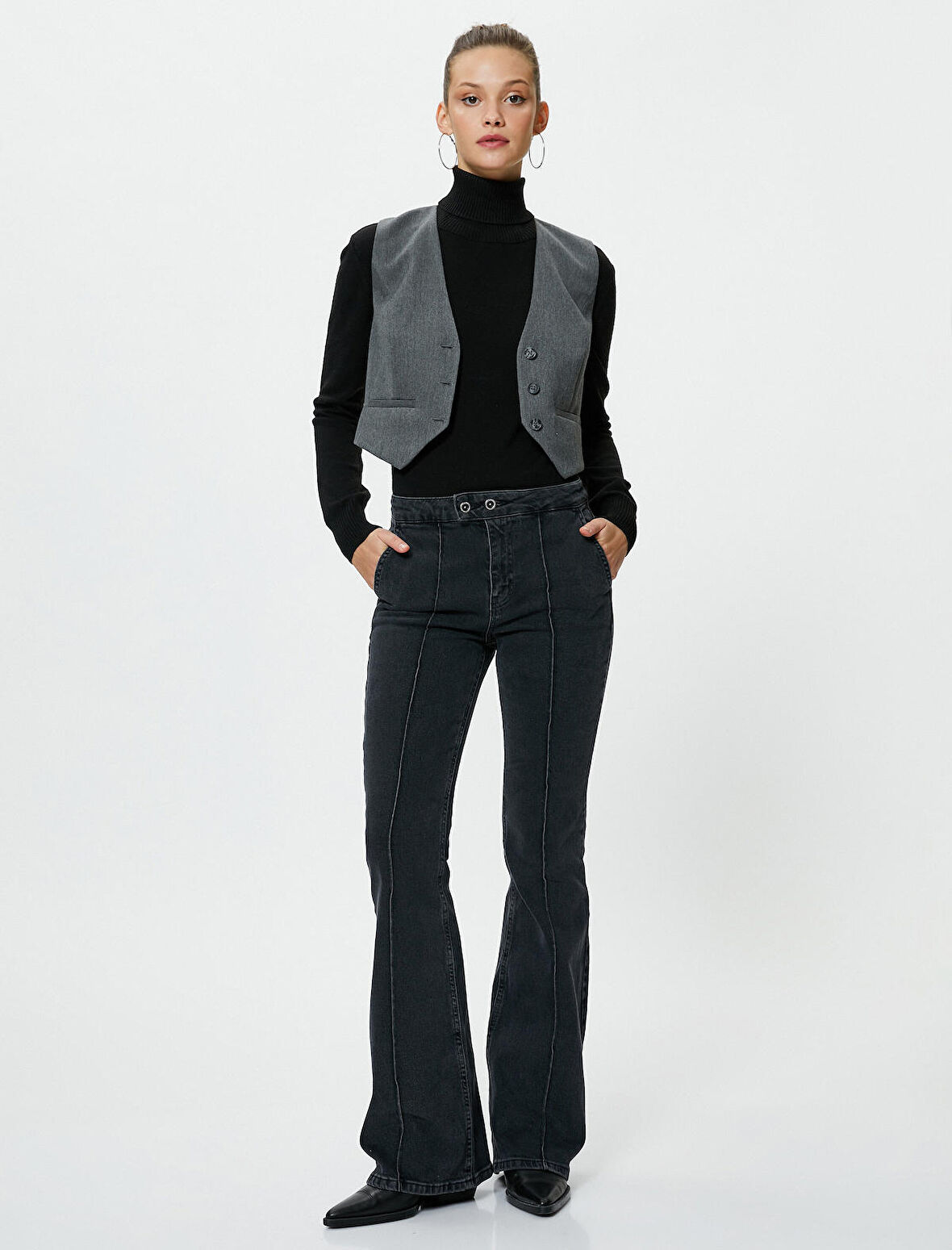 İspanyol Jeans Nervürlü Dar Kesim Normal Bel - Victoria Jean